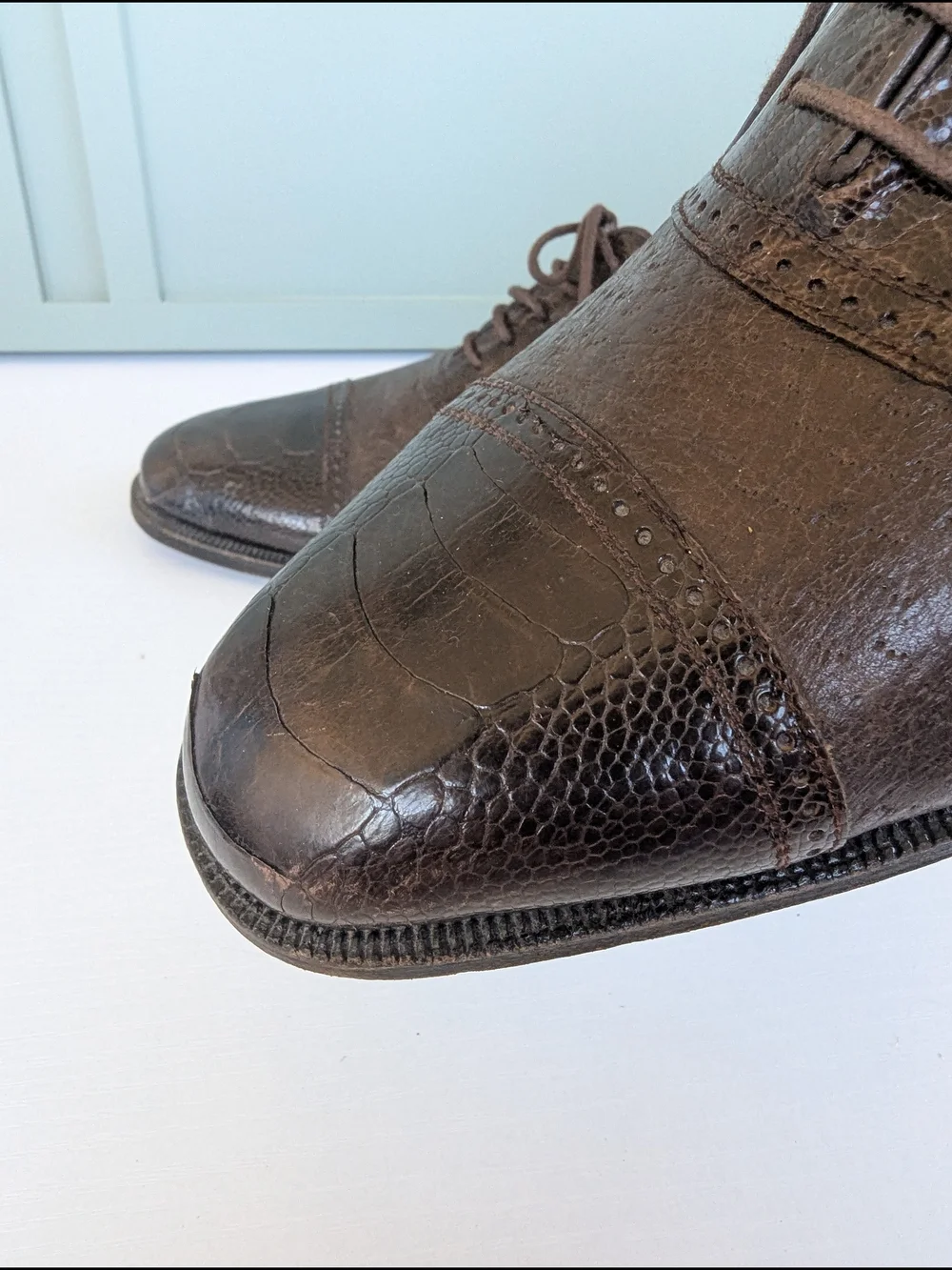 Moreschi Dark Brown Leather Cap-Toe Oxfords
